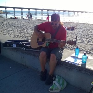 James McGarvey playing at Ocean Beach